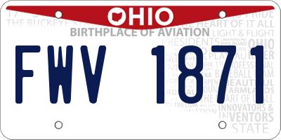 OH license plate FWV1871