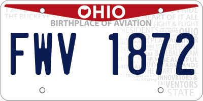 OH license plate FWV1872