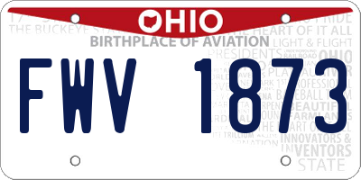 OH license plate FWV1873
