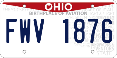 OH license plate FWV1876