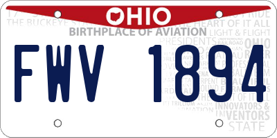 OH license plate FWV1894
