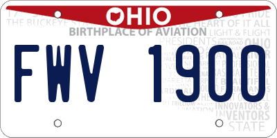 OH license plate FWV1900