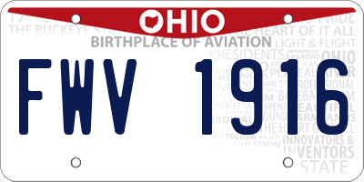 OH license plate FWV1916