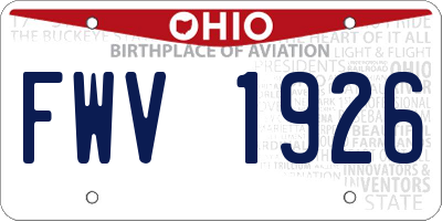 OH license plate FWV1926
