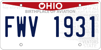 OH license plate FWV1931