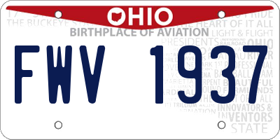 OH license plate FWV1937