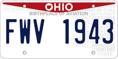OH license plate FWV1943