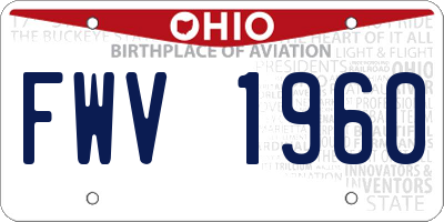 OH license plate FWV1960