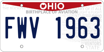 OH license plate FWV1963