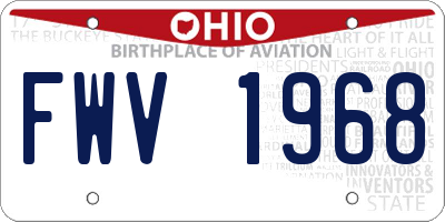 OH license plate FWV1968