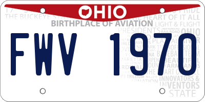 OH license plate FWV1970
