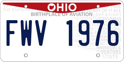 OH license plate FWV1976