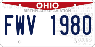 OH license plate FWV1980