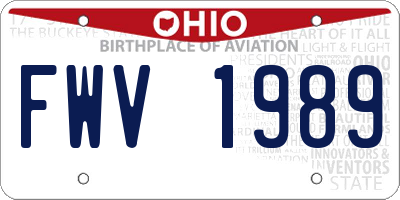 OH license plate FWV1989