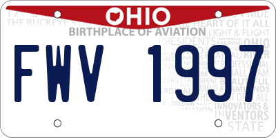 OH license plate FWV1997