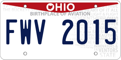 OH license plate FWV2015