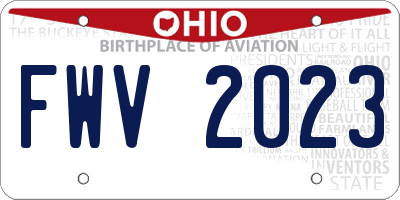 OH license plate FWV2023