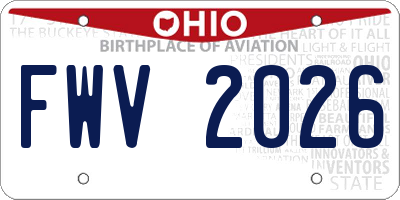 OH license plate FWV2026