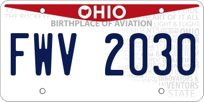 OH license plate FWV2030