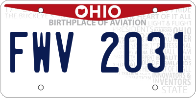 OH license plate FWV2031