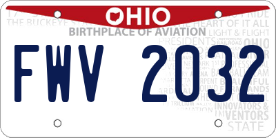OH license plate FWV2032
