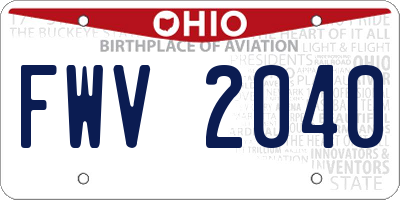 OH license plate FWV2040