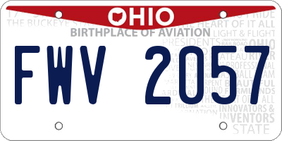 OH license plate FWV2057