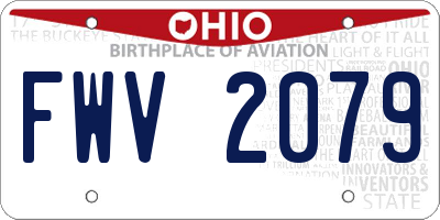 OH license plate FWV2079