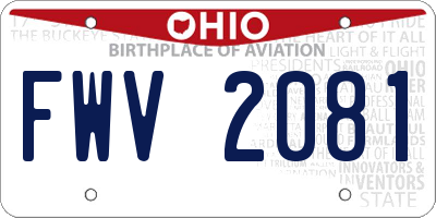 OH license plate FWV2081