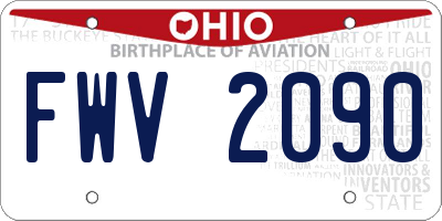 OH license plate FWV2090