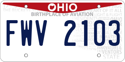 OH license plate FWV2103
