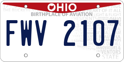 OH license plate FWV2107