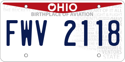 OH license plate FWV2118