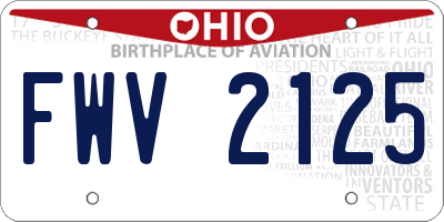 OH license plate FWV2125