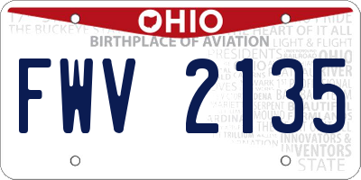 OH license plate FWV2135