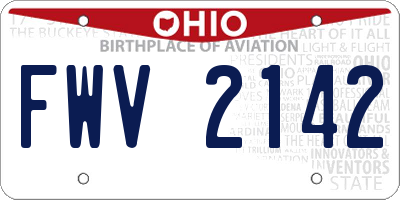 OH license plate FWV2142