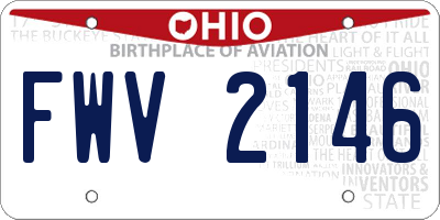 OH license plate FWV2146