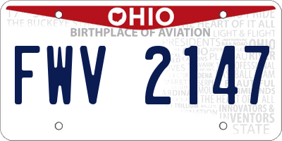 OH license plate FWV2147