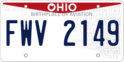 OH license plate FWV2149
