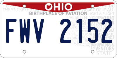 OH license plate FWV2152