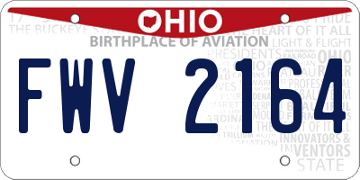 OH license plate FWV2164