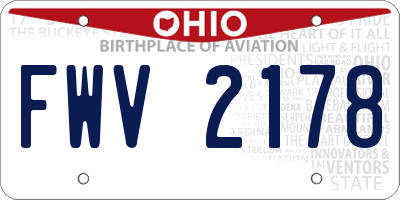OH license plate FWV2178