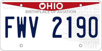 OH license plate FWV2190