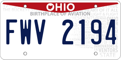OH license plate FWV2194