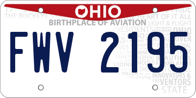 OH license plate FWV2195