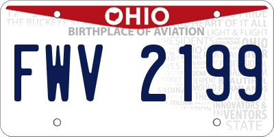 OH license plate FWV2199