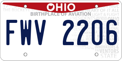 OH license plate FWV2206
