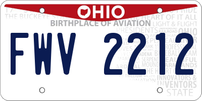 OH license plate FWV2212