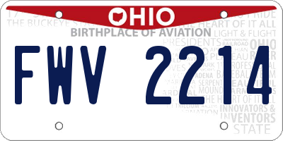 OH license plate FWV2214