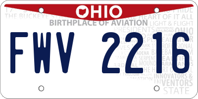 OH license plate FWV2216